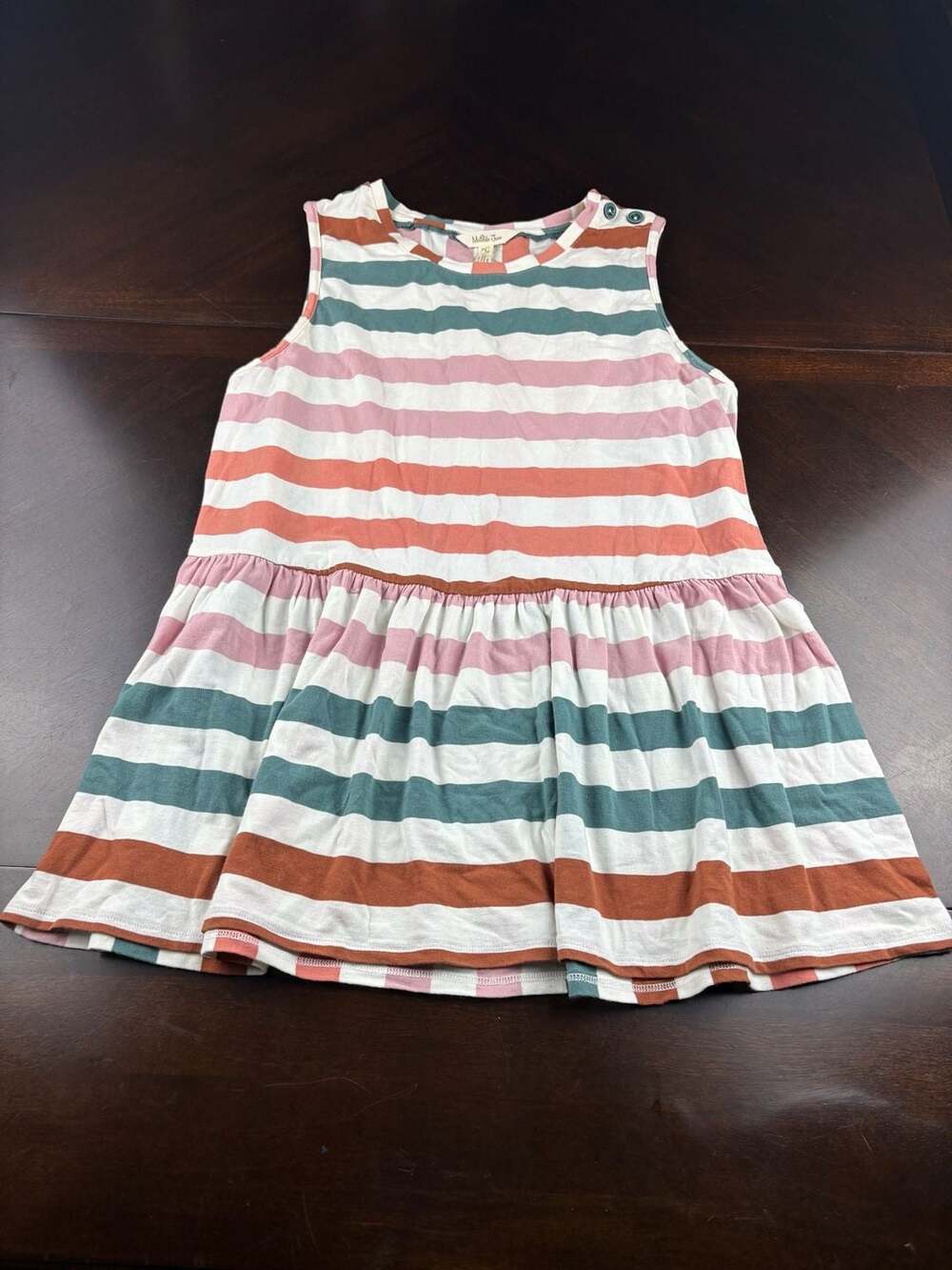 Matilda Jane Girls Striped Tank Dress Size 6 Multicolor Cotton Sleeveless Twirl